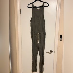 Army green tank top jumpsuit